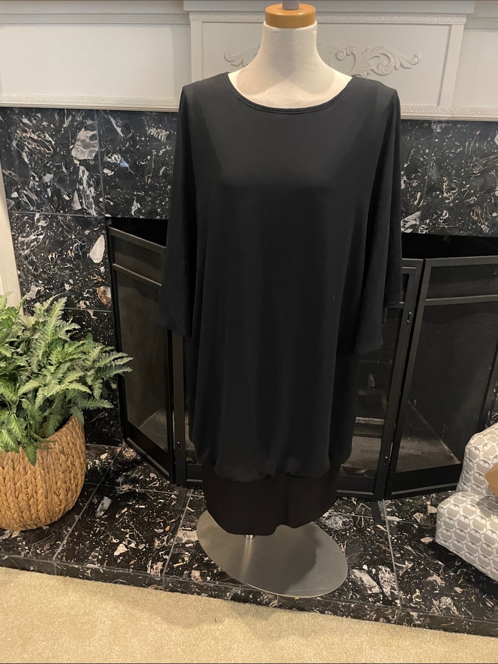 MSK Women's Black Dress with Scoop Neck